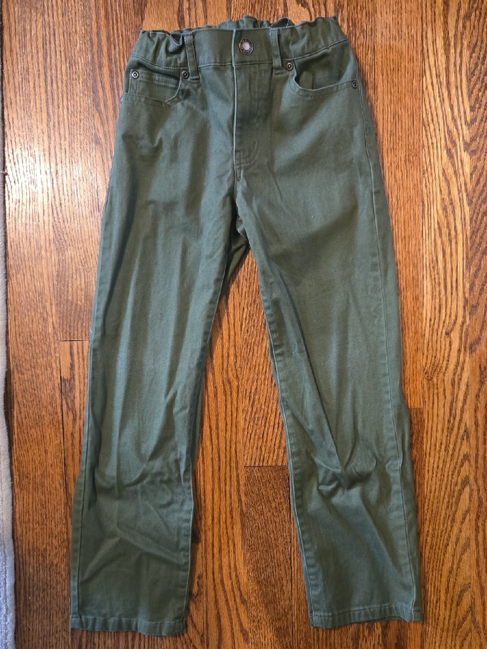 Janie and Jack Olive Green Chino Pants with Elastic Waist